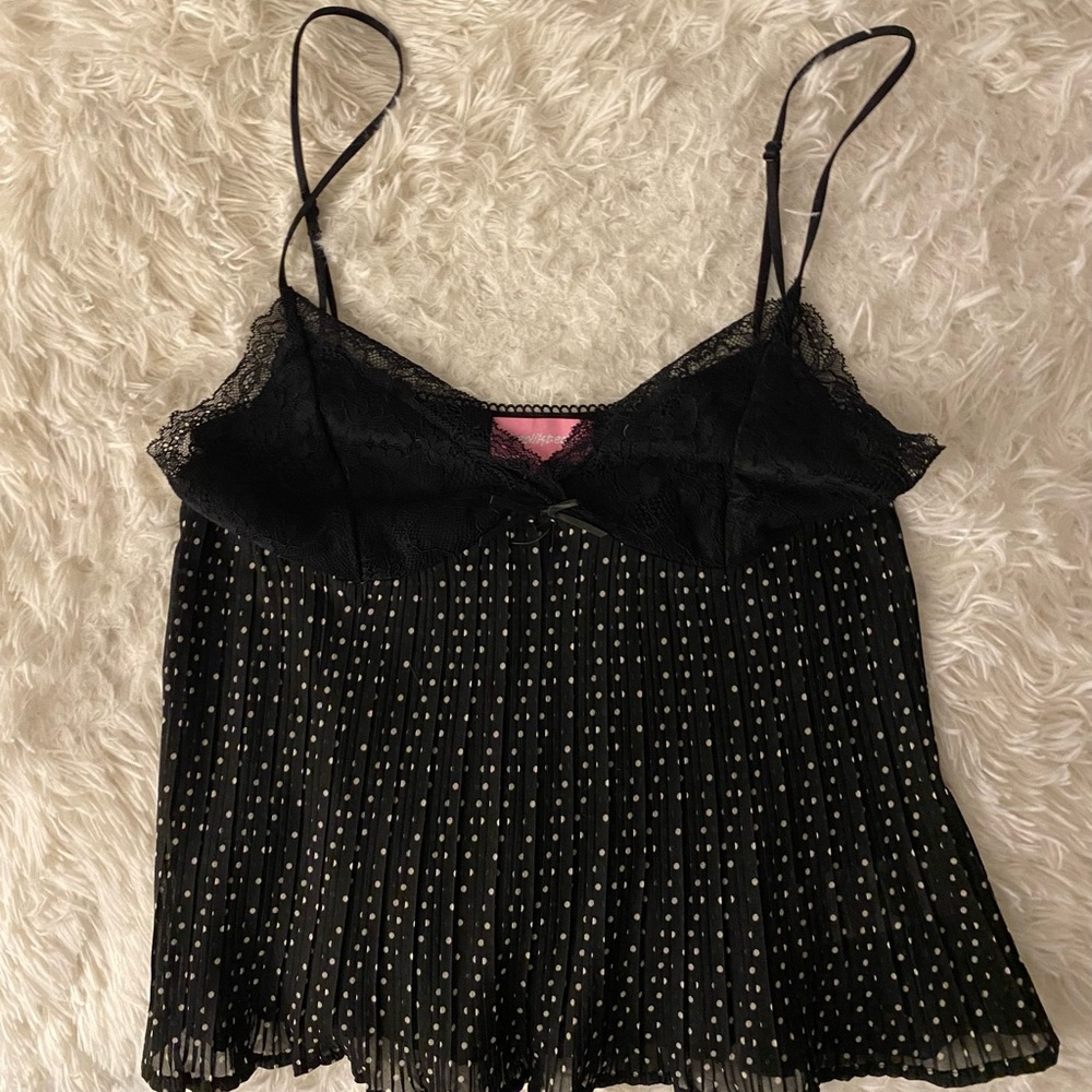 Edikted Black Lace Polka Dot Top